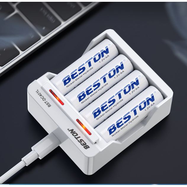 COMBO 4 Pin sạc AA/AAA Beston Chính Hãng