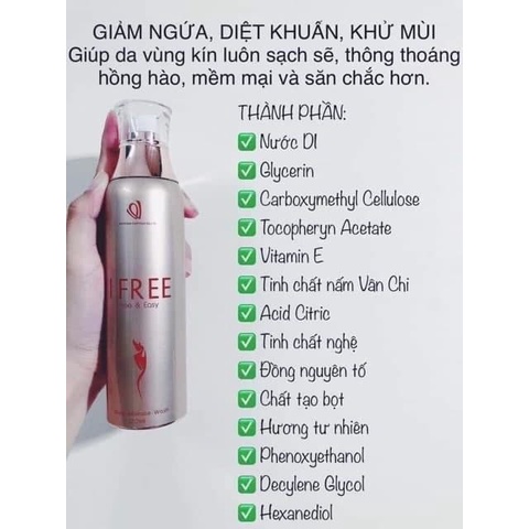Dung Dịch Vệ Sinh Phụ Nữ Dạng Sinh Học IFree 120ml - Dung Dịch Vệ Sinh Sinh Học An Toàn