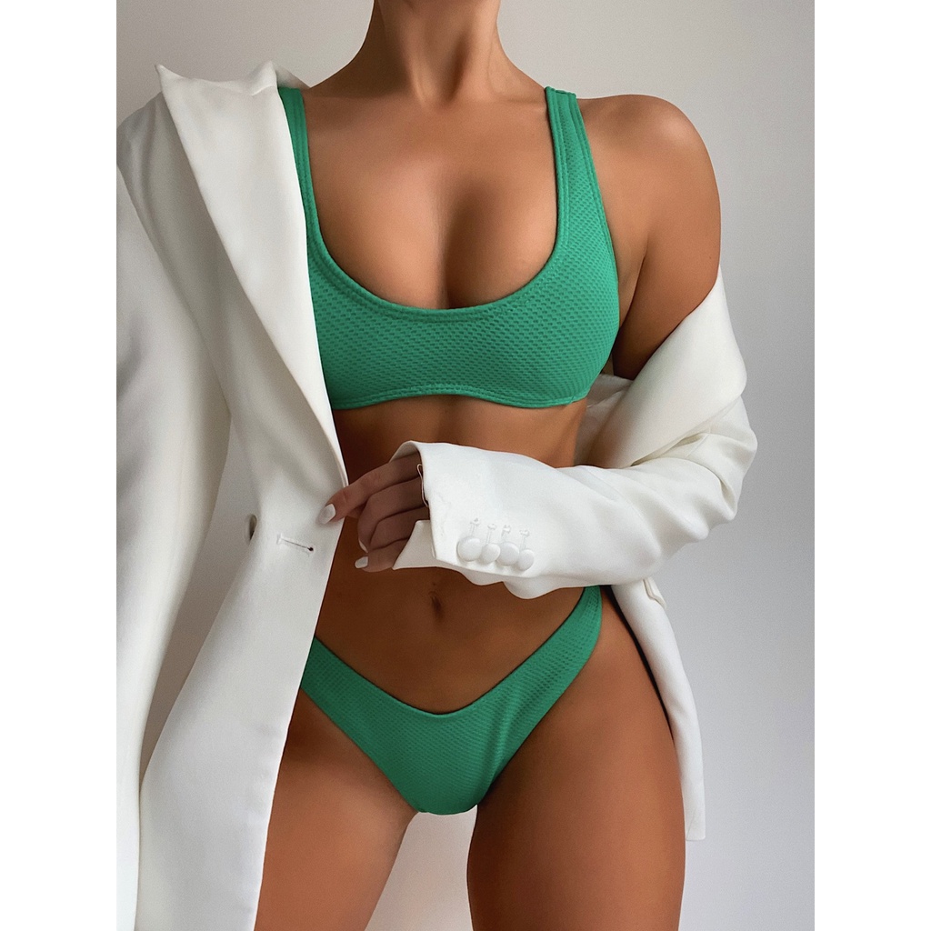 Set Đồ Tắm Trơn Màu Thời Trang Quyến Rũ Dành Cho Nữ