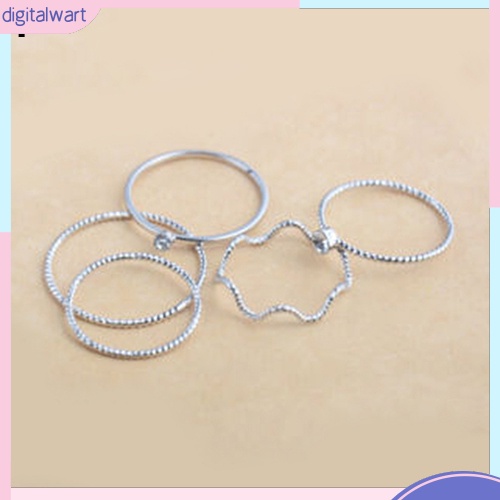 Set 5 Nhẫn Tay Kiểu Dáng Thời Trang Quyến Rũ Cho Nữ