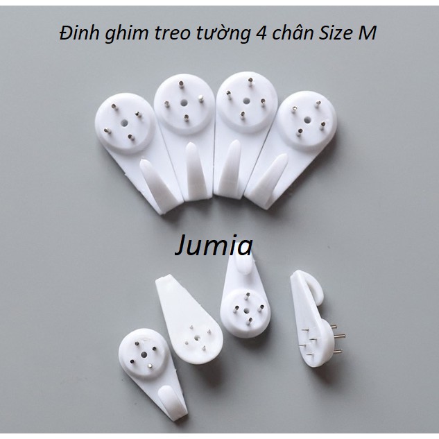 [20 chiếc Size M] Đinh ghim treo tường 4 chân Đinh móc treo tường không cần khoan