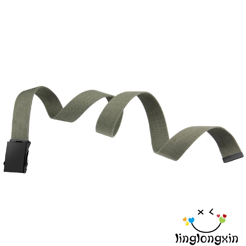 Thắt Lưng Canvas Màu Trơn Thời Trang Cho Nam Nữ