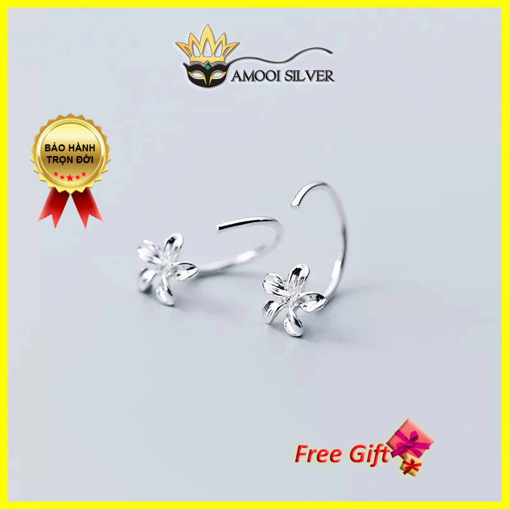 [Mã SKAMSALE12 giảm 10% đơn 200K] Bông tai bạc S925 hoa móc - Amooi Silver AB80