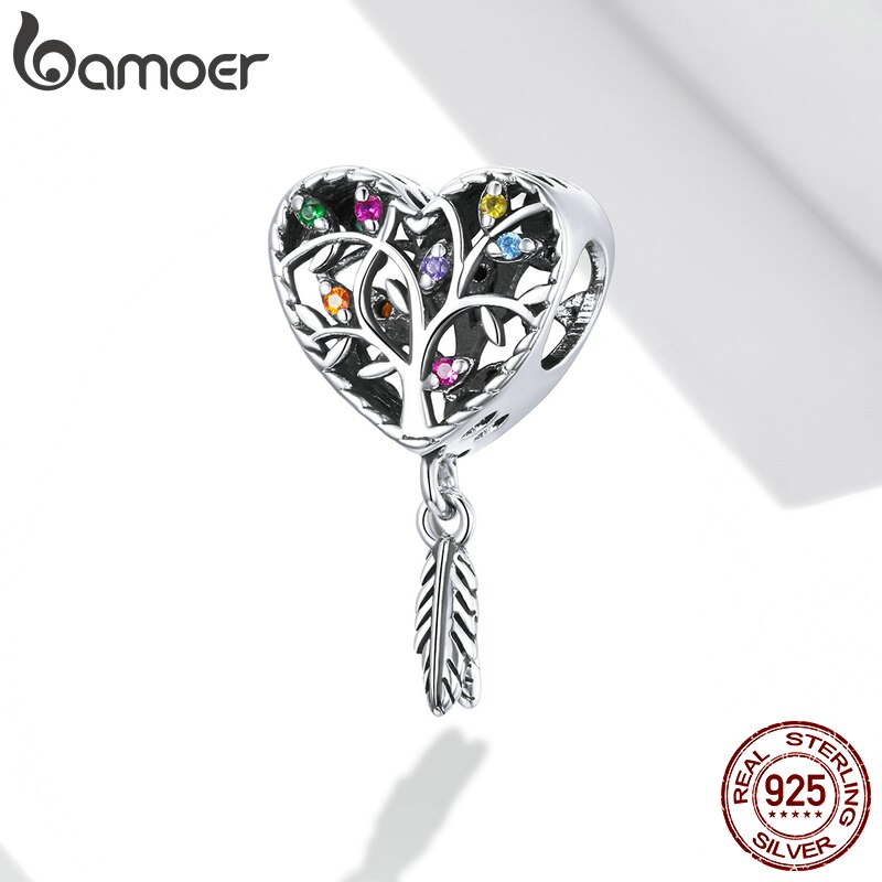 Phụ Kiện Mặt Dây Vòng Đeo Tay Bamoer Bạc Thật 925 Cz Scc1768 Thiết Kế Đầy Màu Sắc