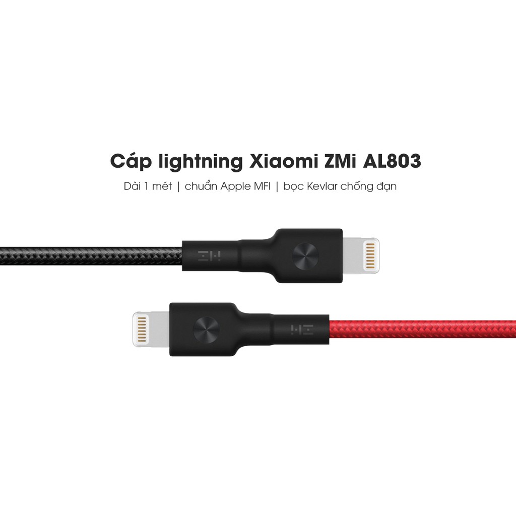 [FREESHIP 50K] CÁP LIGHTNING BỌC KEVLAR SIÊU BỀN XIAOMI ZMI - Phân phối by Xiaomi - Miviet.store.vn