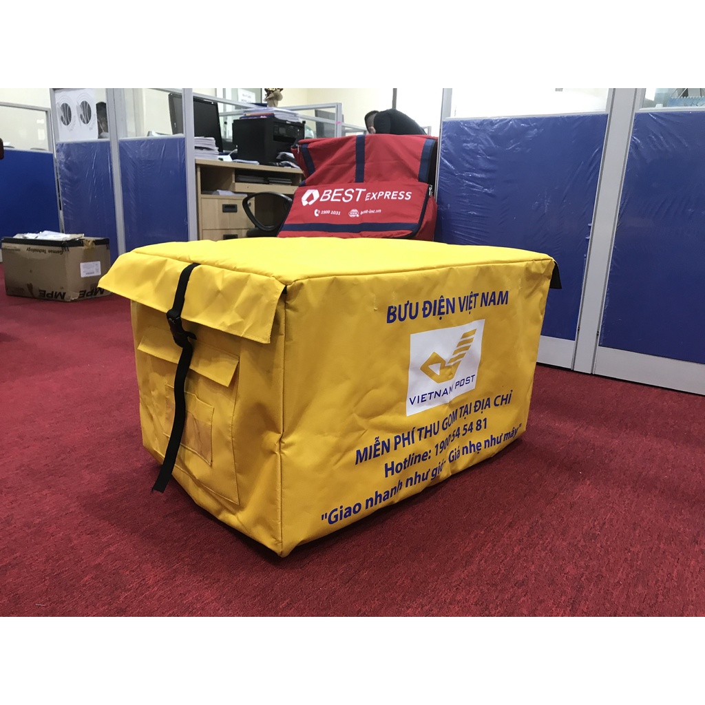 Túi Bưu Tá Shipper Vàng Vải Dù Chống Thấm Nước Có Khóa Cài Thương Hiệu Vnpost Bưu Điện Việt Nam