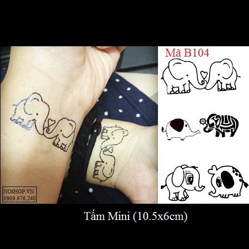 Hình xăm dán voi con B104