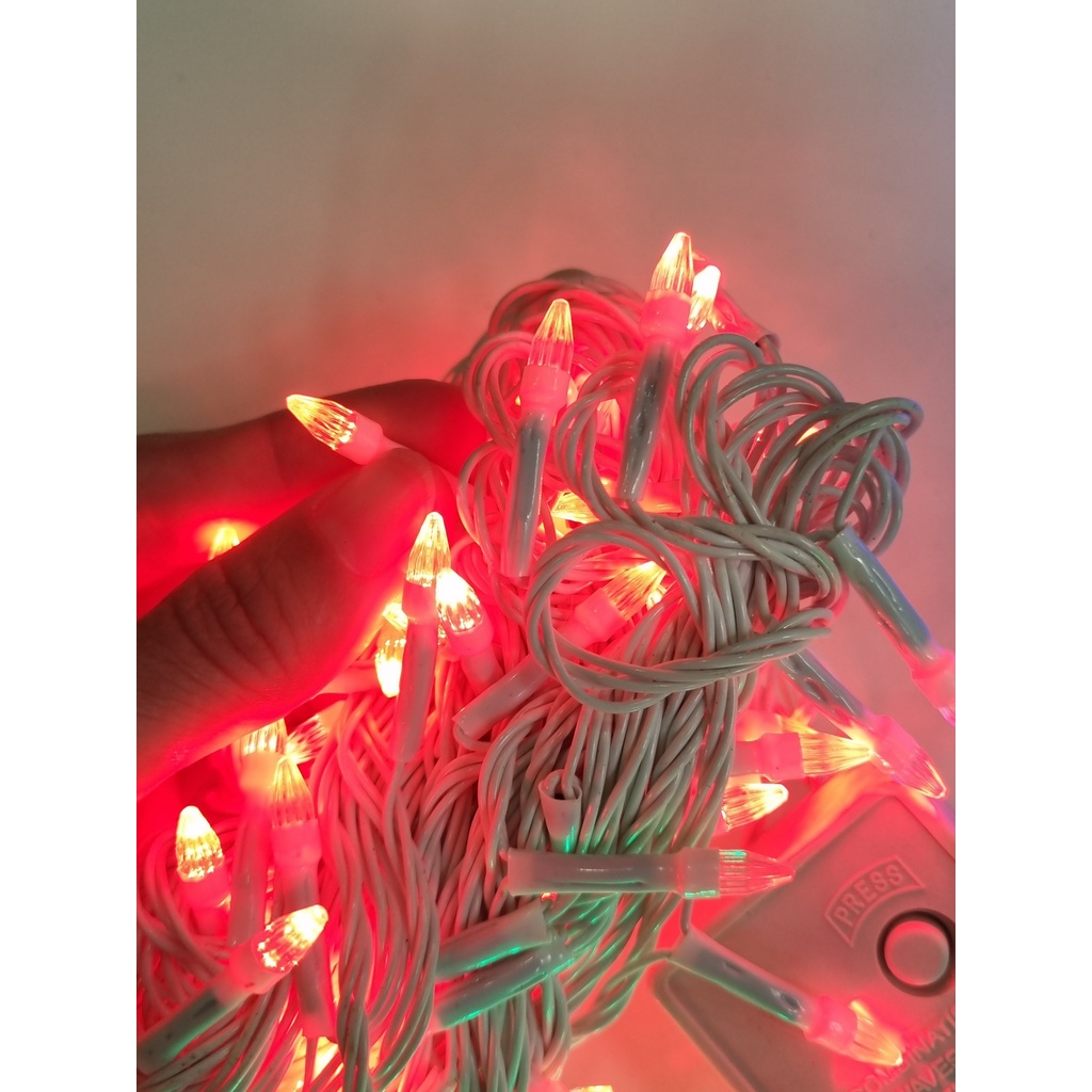 Sale - Dây led noel đầu bóng kim cương chớp nháy 7m 60 bóng 220Vac