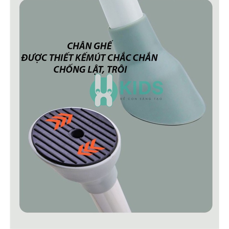 Ghế ăn dặm đa năng kích thước lớn, 2 chế độ chân, có thể gấp gọn, kèm túi đựng đồ tiện dụng cho bé từ 6 tháng
