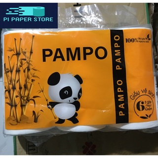 Giấy vệ sinh không lõi Gấu Trúc PAMPO lốc 6 cuộn tiện lợi