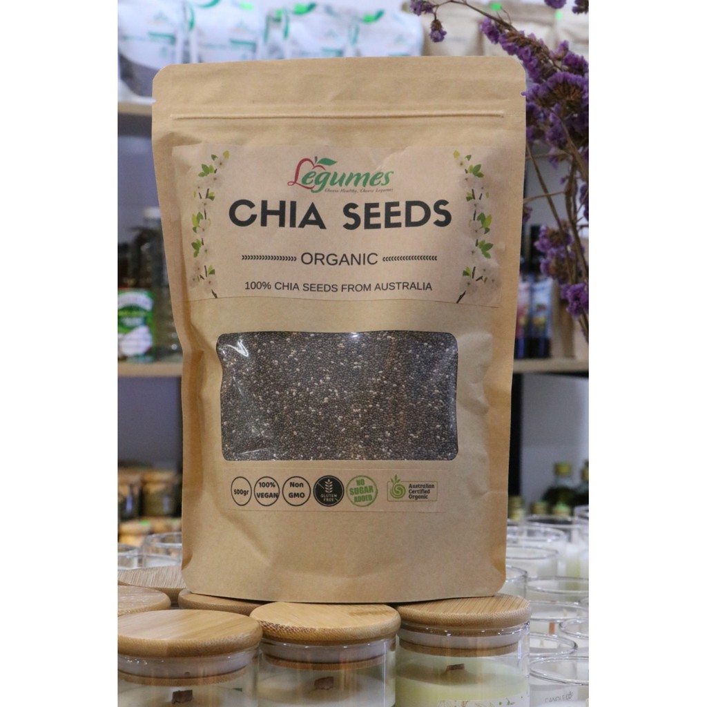 Hạt chia đen Úc hữu cơ [ Loại cao cấp ] , giảm cân, ăn kiêng - Organic Chia Seed - Légumes Việt Nam