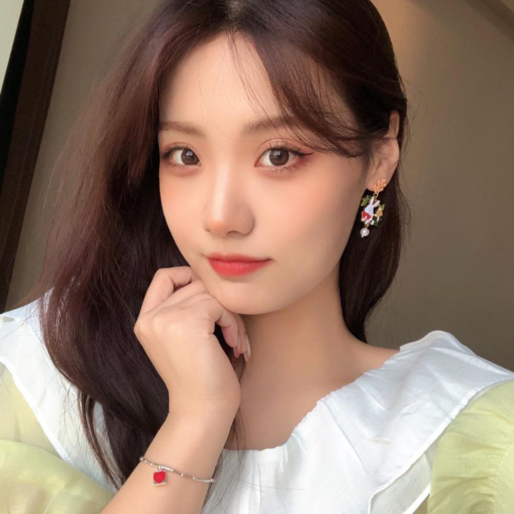 Bông Tai Dáng Dài Hình Thỏ Cà Rốt Nơ Sang Trọng Cho Nữ