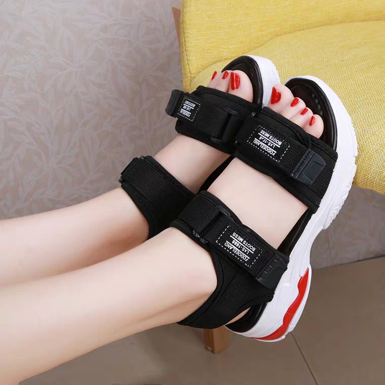 sandal nữBụng Bự Storesandal ulzzang đế đỏ cho học sinh mã B5