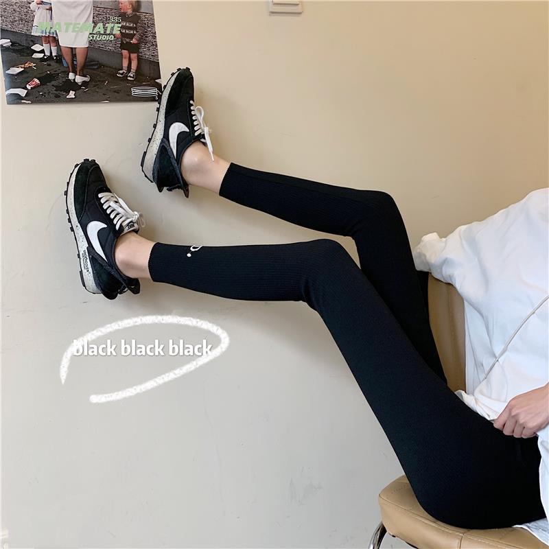 Quần legging lưng cao phối ren thời trang cho nữ