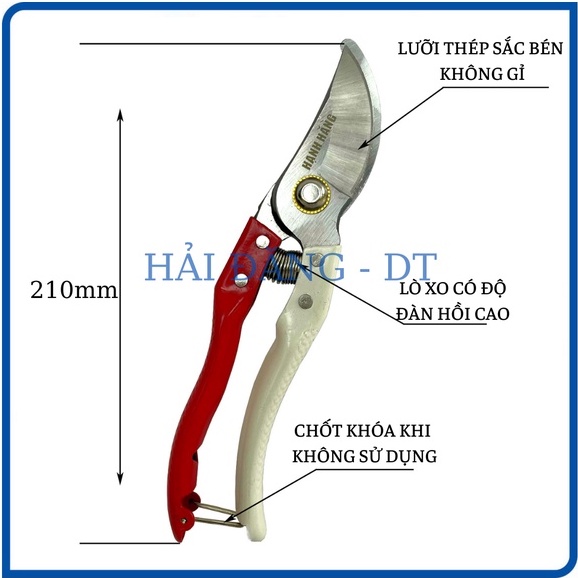 Kéo cắt cành, Kéo tỉa cành cây TOP lưỡi thép SK5 không gỉ