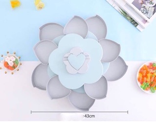 Khay mứt xoay 2 tầng 10 cánh