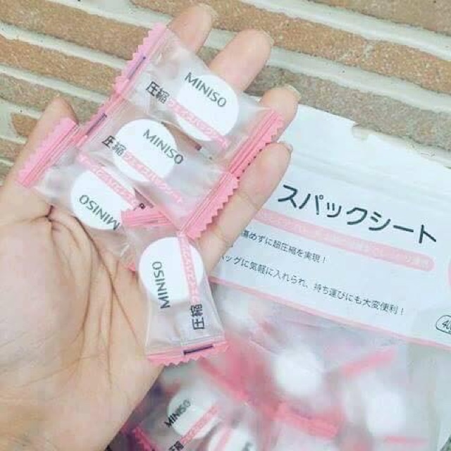 Combo 10 viên mặt nạ nén Miniso Mask Nhật Bản