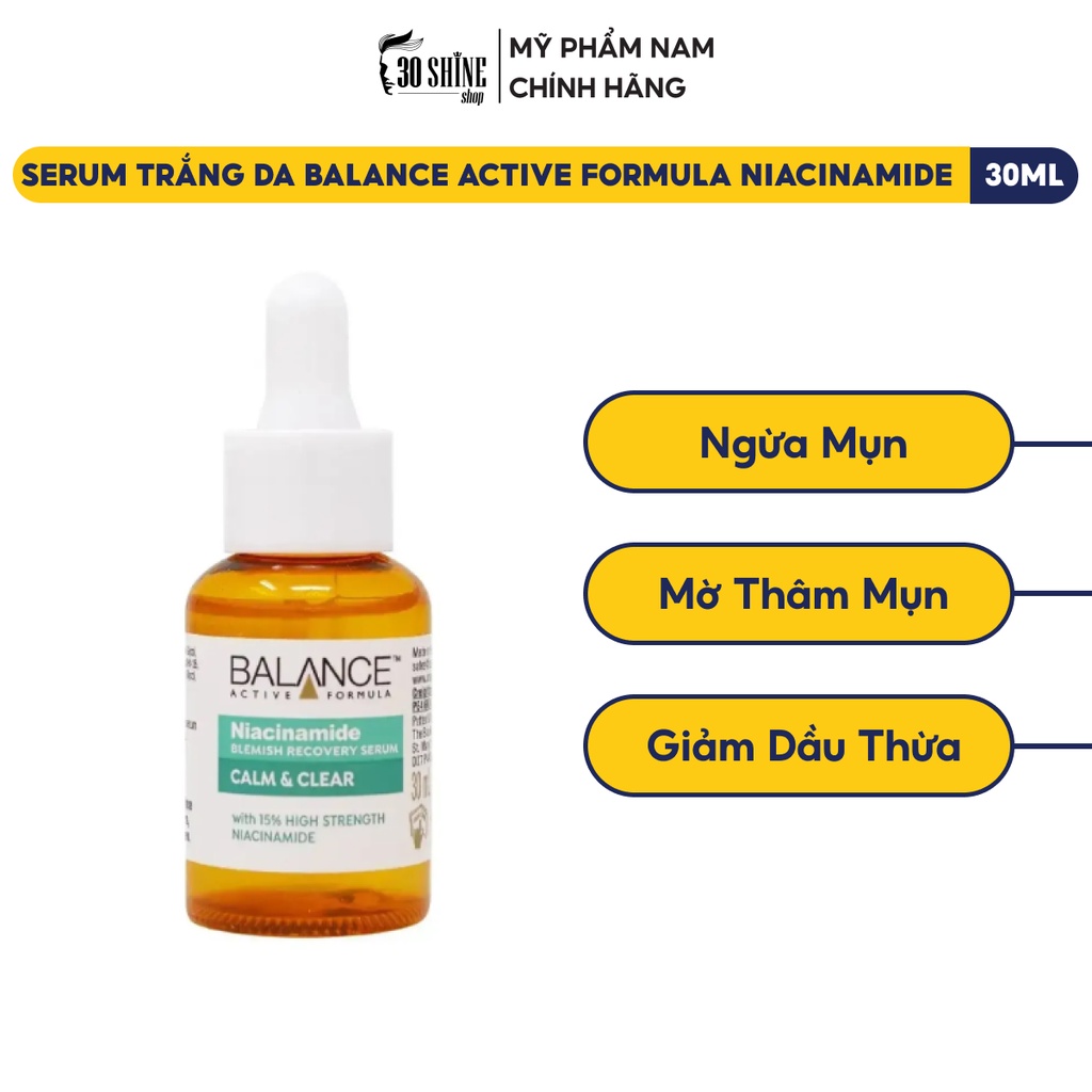 Serum trắng da mờ thâm 30Shine phân phối chính hãng Balance Active Formula Vitamin C Brightening 30ml