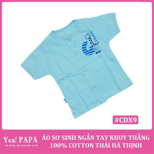 Áo sơ sinh ngắn tay khuy thẳng 100% cotton Thái Hà Thịnh