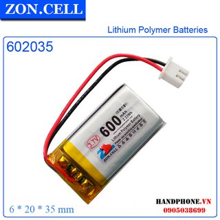Pin Li-Po ZonCell 3.7V 600mAh 602035 552039