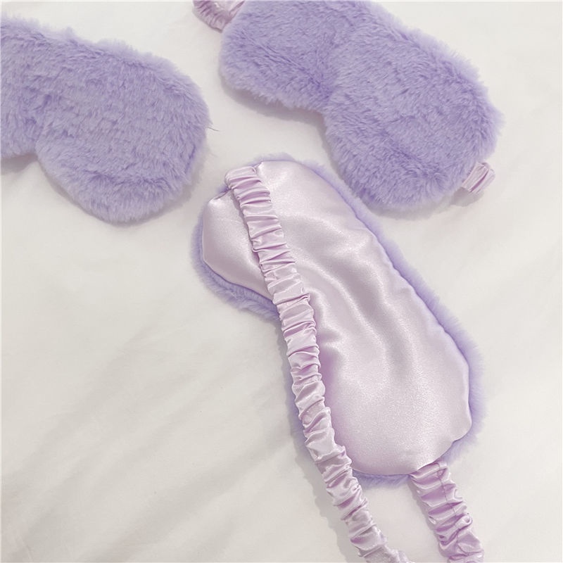 Mặt Nạ Che Mắt Ngủ Bằng Vải Lông Mềm Thân Thiện Với Làn Da Giảm Mệt Mỏi Cho Người Lớn