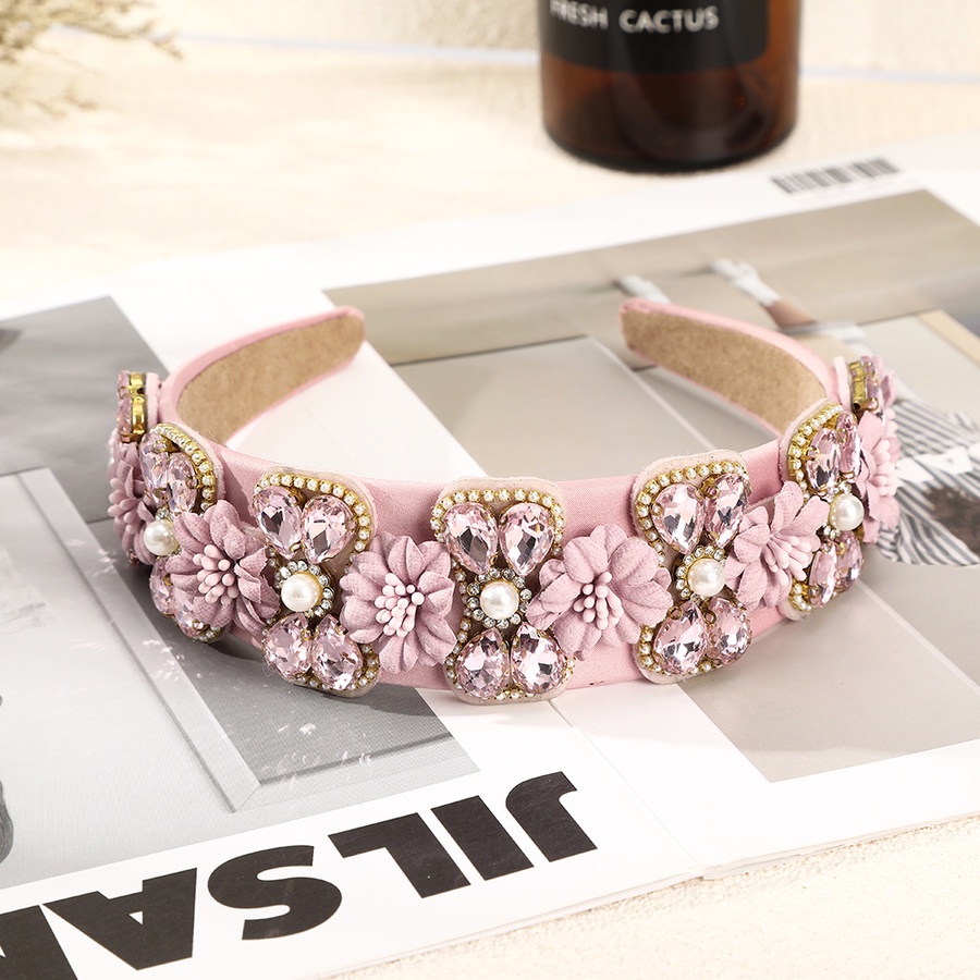 Băng Đô Cài Tóc Hình Hoa Đính Ngọc Trai Nhân Tạo Thời Trang