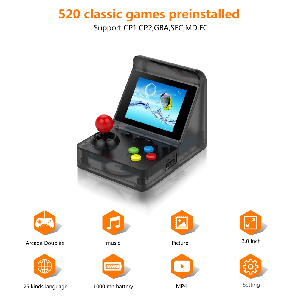 Máy Chơi game Cầm Tay 32 Bit mini retro 520 Trò Chơi