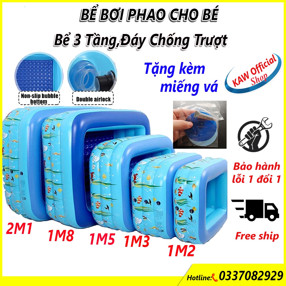 Phao tắm hồ bơi, bể bơi to khổng lồ người lớn, Nhà máy tại HCM, bán lẻ giá sỉ KAW-K246 + Tặng kèm keo, vá, bóng