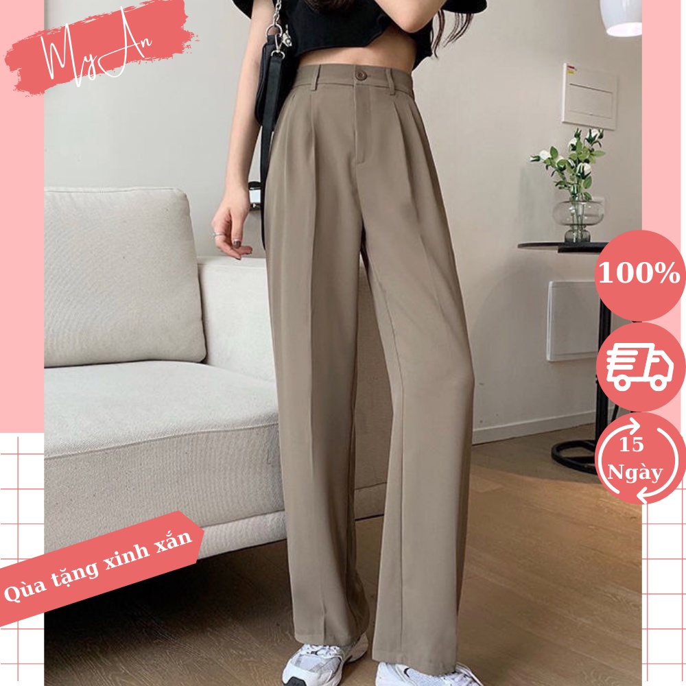 [Hàng cao cấp loại 1] Quần ống rộng lưng cao, phù hợp mặc đi làm đi chơi chất liệu dày dặn cao cấp -