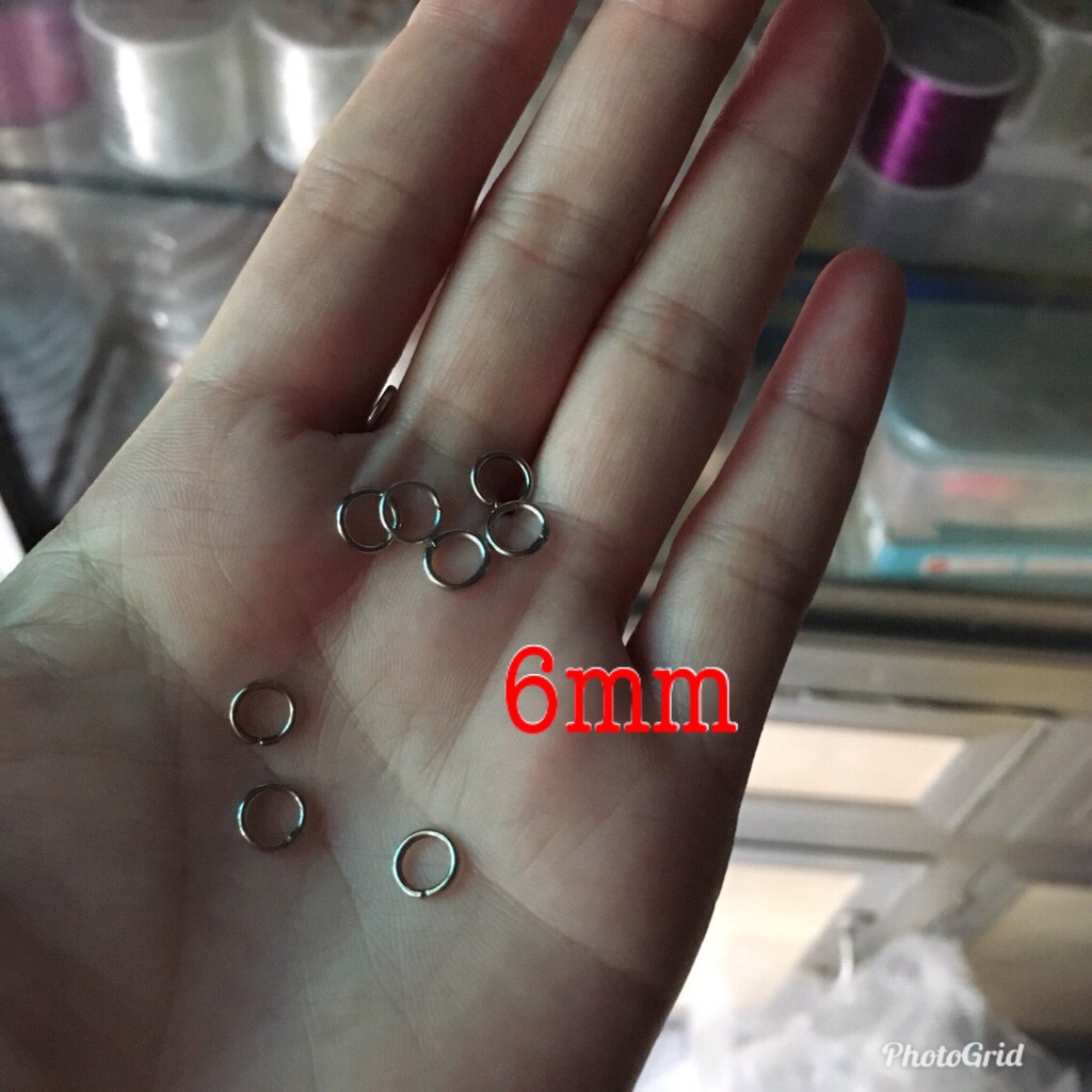 Khoen tròn làm vòng tay handmade hoặc treo vật, chọn size 4-10mm