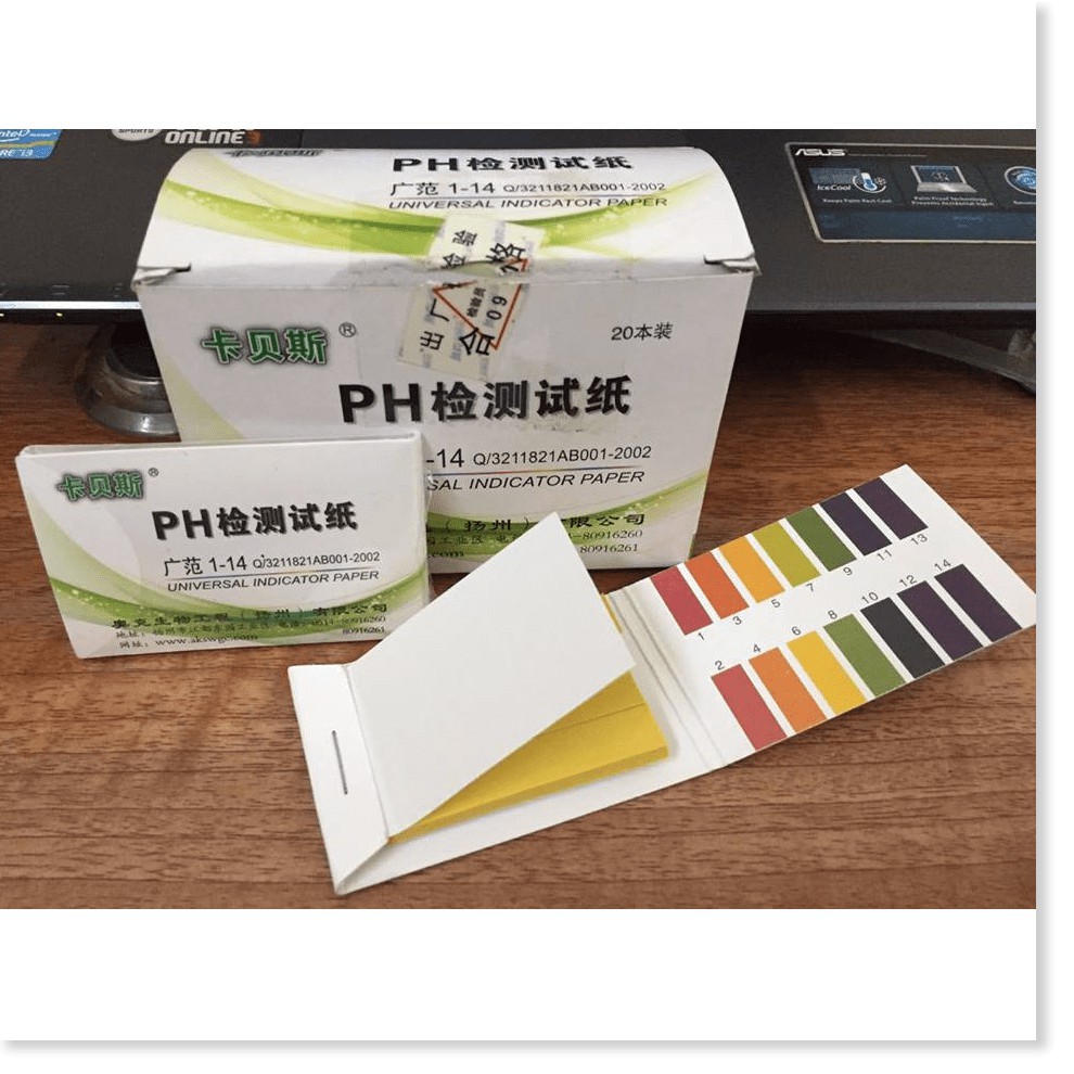 Giấy Quỳ Tím Thử Độ pH Thang Đo Từ 1 Đến 14 - 80 miếng kèm bảng màu