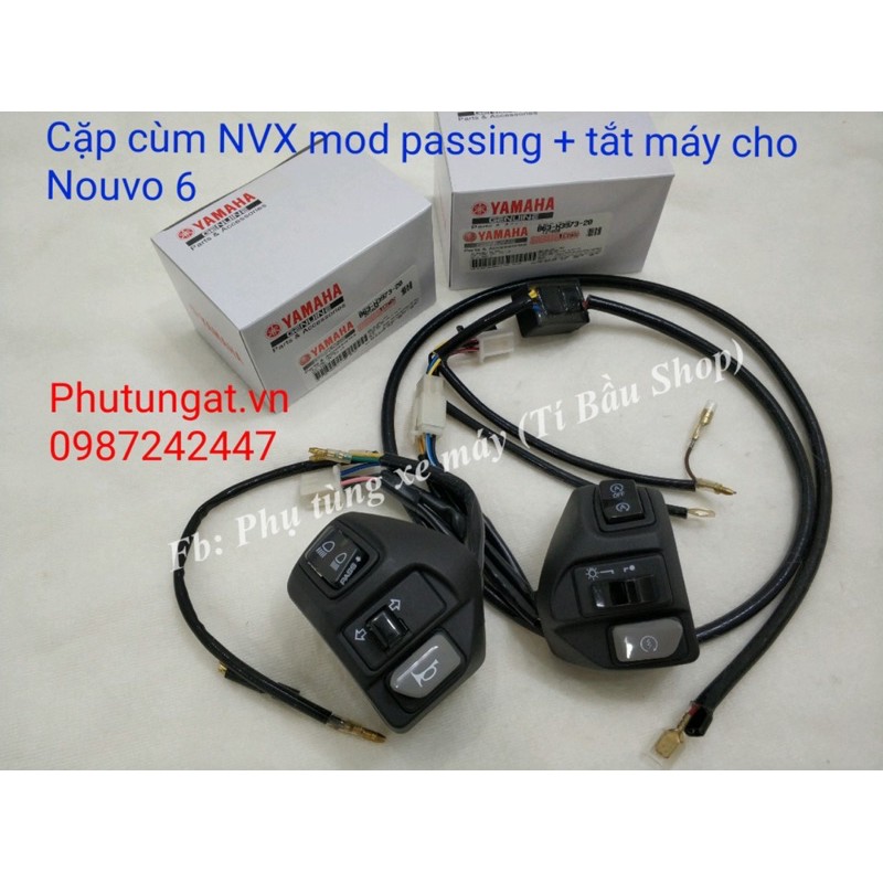 Độ cùm NVX zin chính hãng mod passing tắt máy cho Nouvo 6