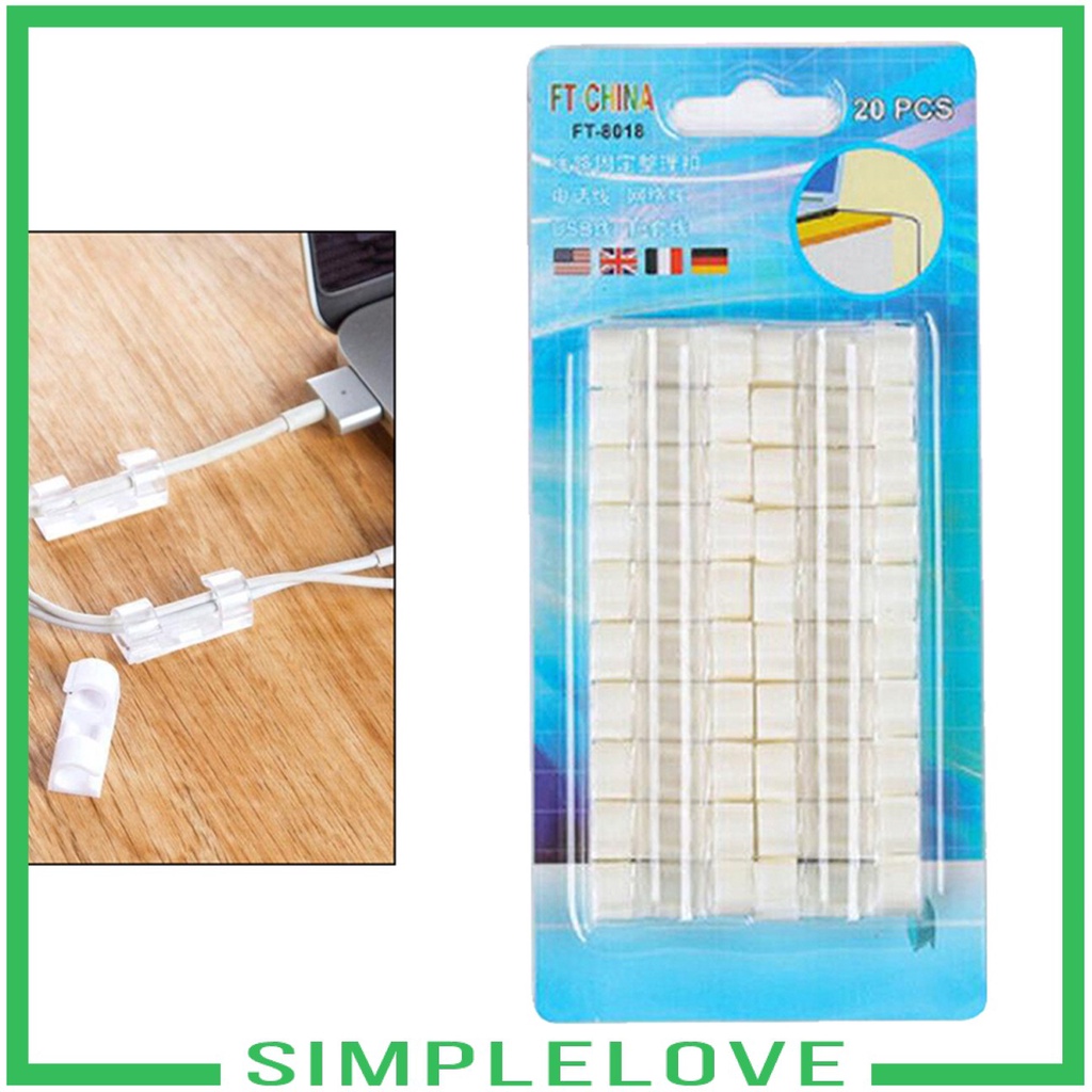 Set 20 KẹP NhựA Tự DíNh Giữ Dây CáP TiệN DụNg