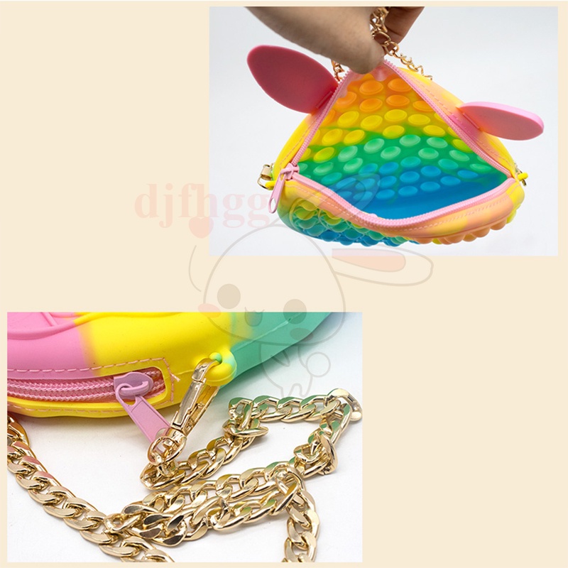 Pop ít bag túi đeo chéo phiên bản giải toả căng thẳng cho bé gái Silicon Đựng Đồ Chơi Cho Bé