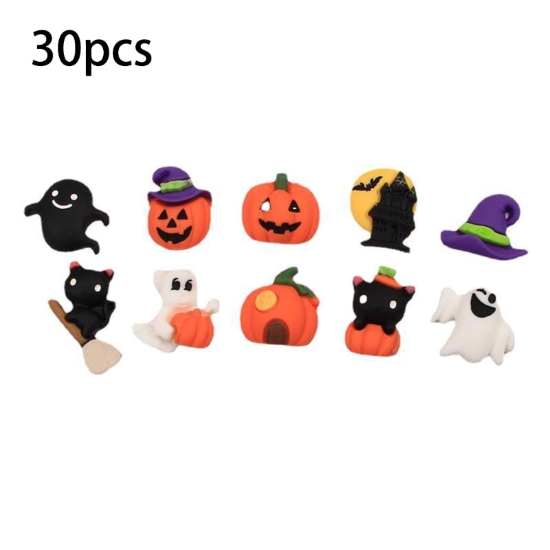 Set 30 Ghim Cài Bằng Resin Họa Tiết Hoạt Hình Trang Trí Halloween