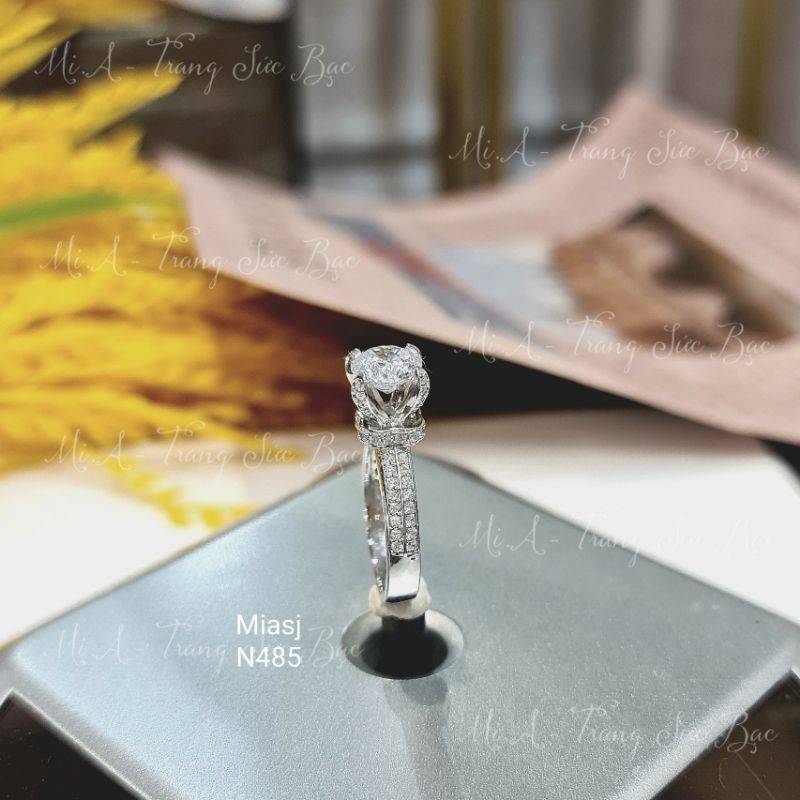 Nhẫn nữ Bạc Ý S925 đá CZ cao cấp Miễn phí xi Kim N485 | Mi.A Trang sức Bạc
