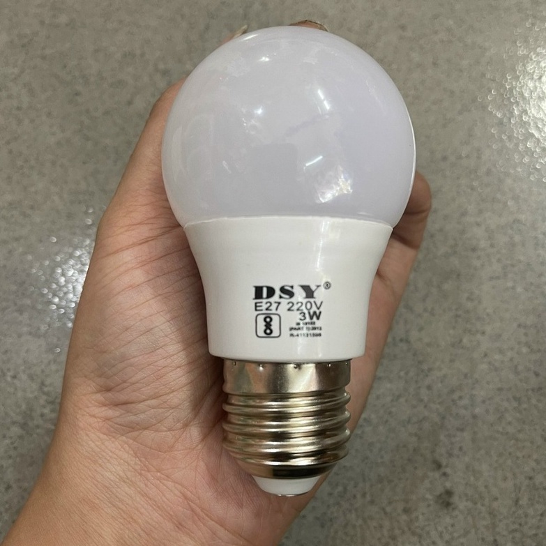 Bóng búp tròn nhựa 3W siêu sáng siêu bền kín nước dùng treo ngoài trời