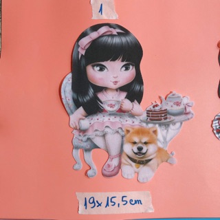 Hình vải ủi bé gái có keo