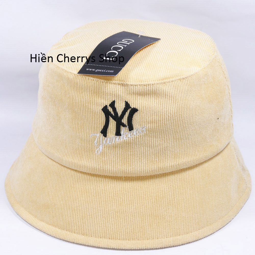 Mũ bucket vành cụp ❤️Nón tai bèo thêu chữ NY Yankees chất nhung cao cấp form unisex nam nữ 2022