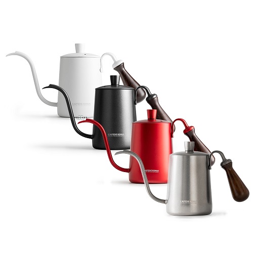 Volcano Ấm bình rót nước nóng pha cà phê bằng inox, cán gỗ Cafede Kona, ấm rót nước cổ ngỗng