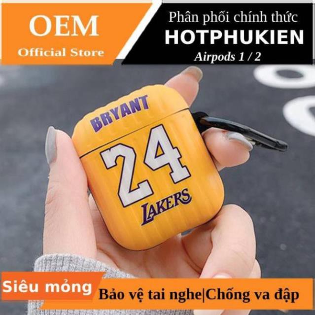 Bao case silicon tai nghe Apple Airpods 1 / 2 hiệu HOTCASE Lakers Bryant - Hàng chính hãng