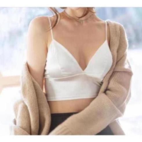 Áo Bra Lụa Phi Bóng 8 Nấc Cài Siêu Hot,.