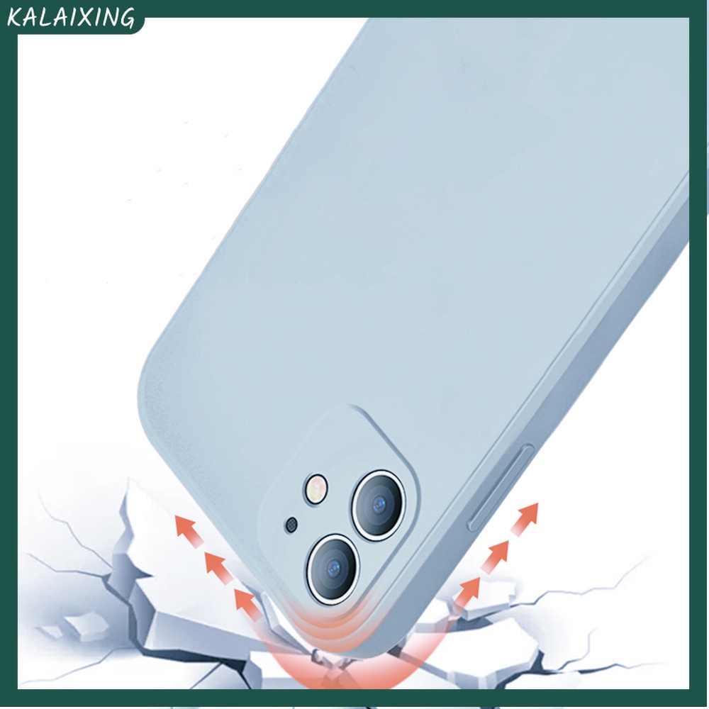Ốp Điện Thoại Silicon Mềm Trơn Màu Hình Vuông Nhiều Màu Sắc Cho iPhone 12 Pro Max 12Mini 12Pro 11