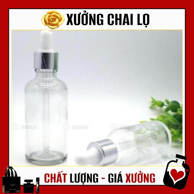 Lọ Chiết Serum ❤ TOP GIÁ RẺ ❤ Lọ đựng tinh dầu 30ml Dày bóp giọt Khoen Bạc , lọ chiết serum ,Xưởng Chai Lọ