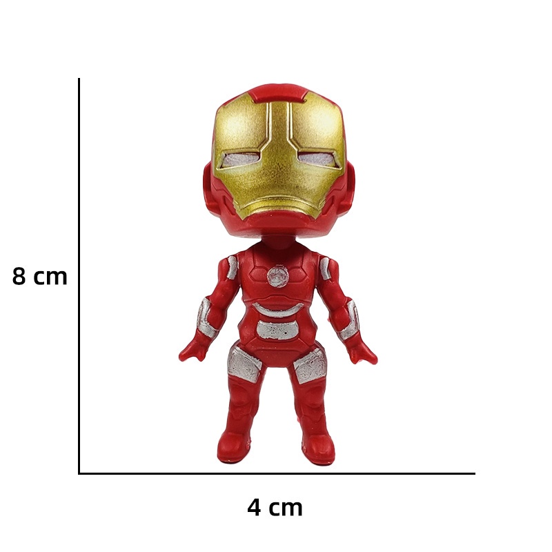 Mô Hình Siêu Anh Hùng Marvel 8cm - Iron Man, Người Nhện, Chặt Người Da Báo Đen Mỹ, Batman
