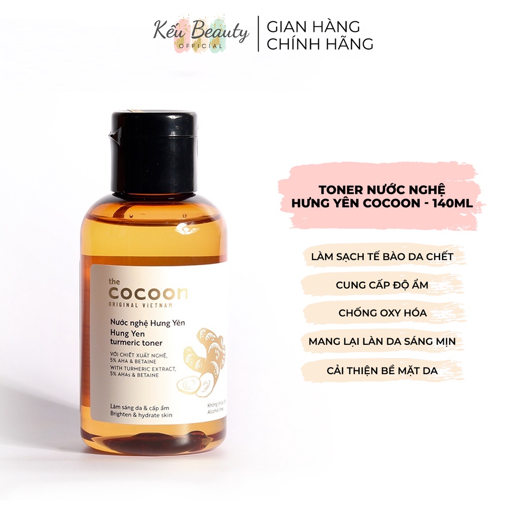 Toner nước nghệ Hưng Yên Cocoon Turmeric làm sáng da và cấp ẩm 140ml