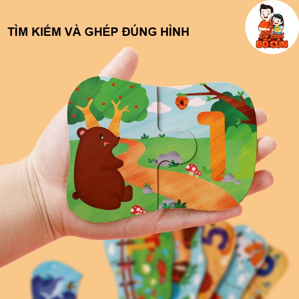 Ghép hình puzzle 2 mảnh giải câu đố - Đồ chơi giáo dục xếp hình lắp ráp