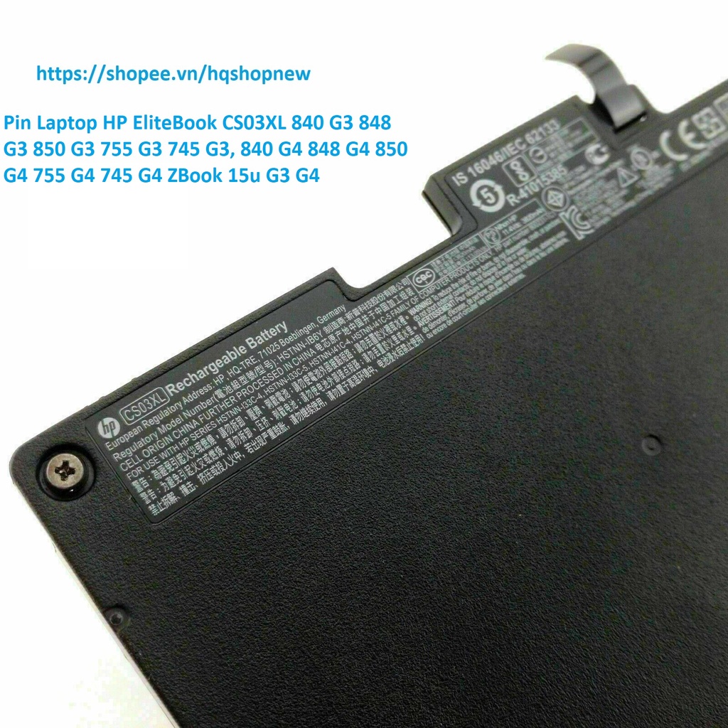 Pin Laptop HP EliteBook CS03XL 840 G3 848 G3 850 G3 755 G3 745 G3, 840 G4 848 G4 850 G4 755 G4 745 G4 ZBook 15u G3 G4