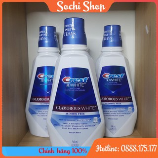 Nước súc miệng CREST 3D GLAMOROUS WHITE 946ML MỸ