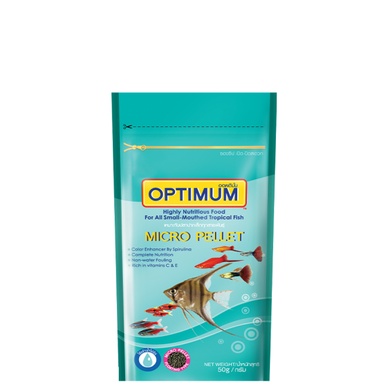 Cám cá Thailand - thức ăn cá cảnh OPTIMUM - lên màu, hạt nhỏ cho cá ông tiên, cá 7 màu, cá beta, la hán - gói 50g